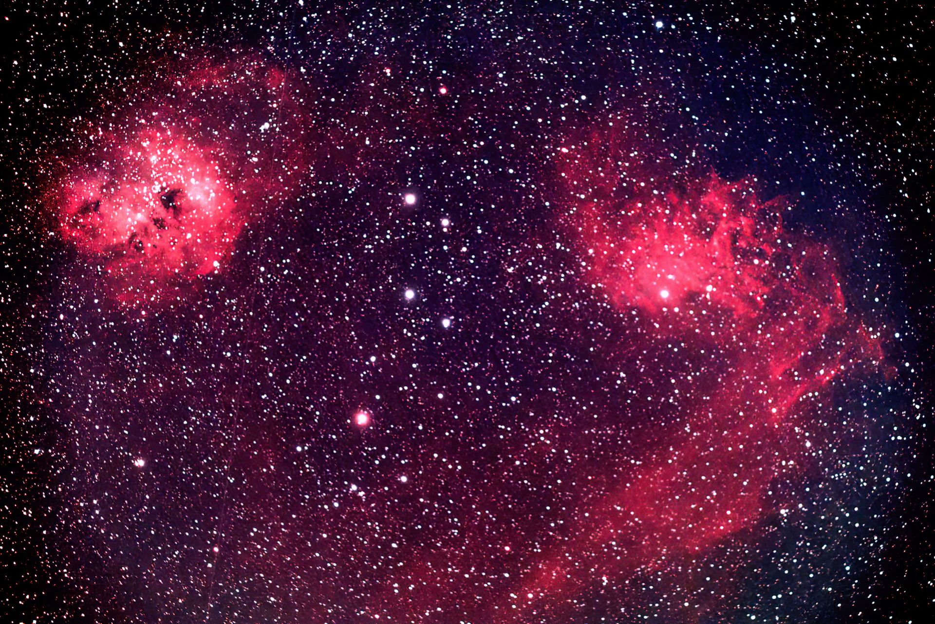 勾玉星雲 Ic405 とドクロ星雲 Ic410 星くずコレクション